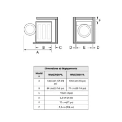 LG Ensemble laveuse sécheuse, Acier graphite, Chargement frontal