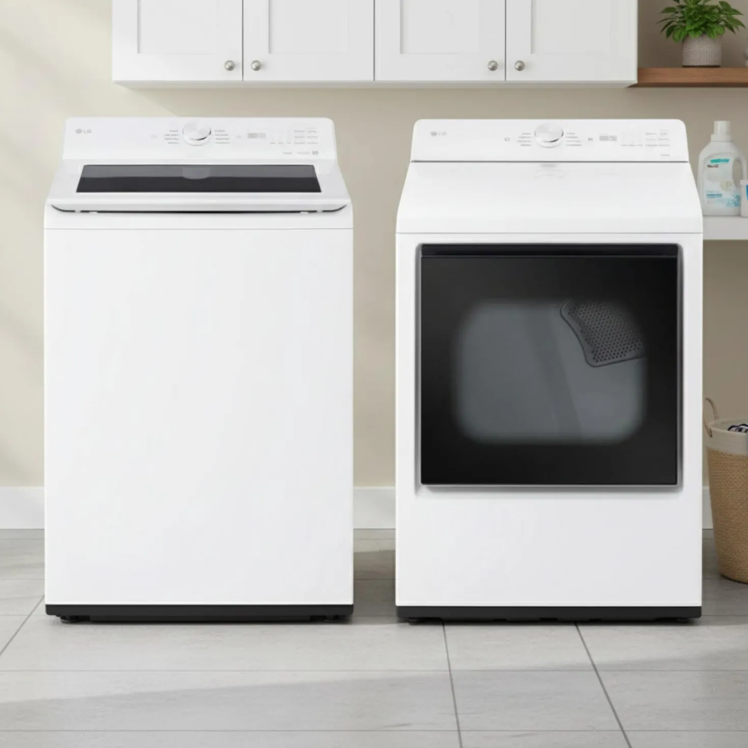LG Ensemble laveuse sécheuse, Blanc, Chargement par le haut