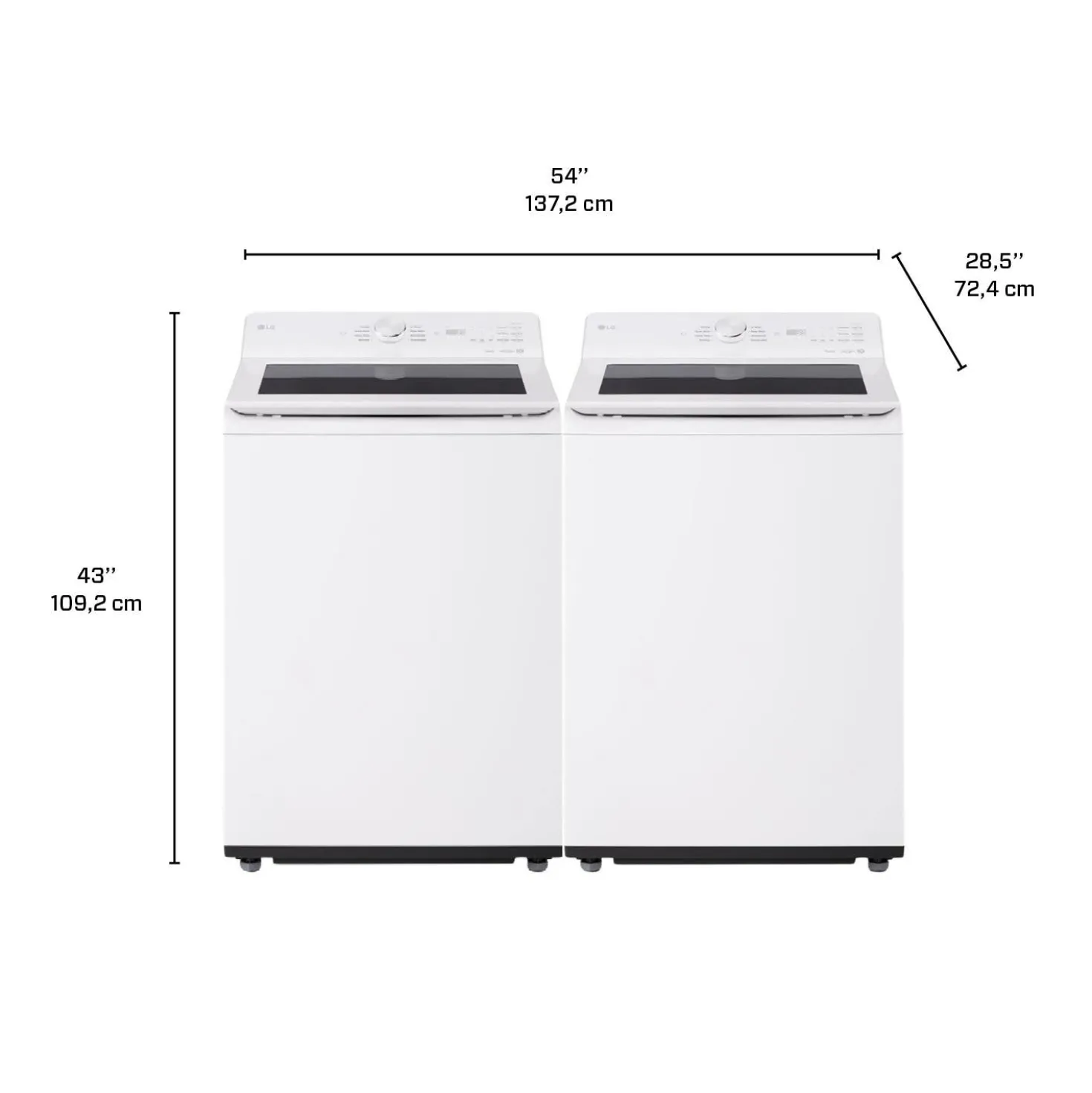 LG Ensemble laveuse sécheuse, Blanc, Chargement par le haut