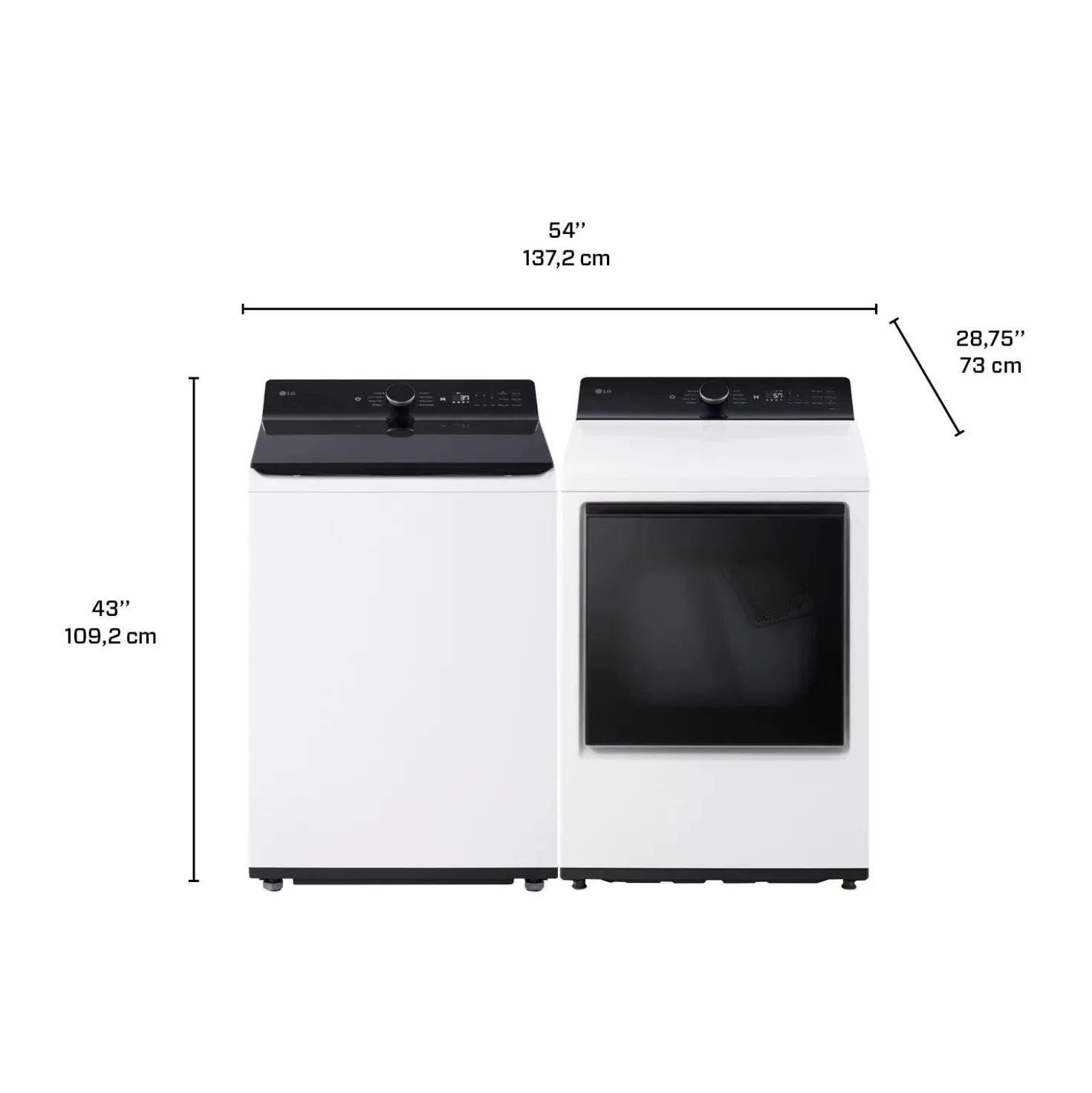 LG Ensemble laveuse sécheuse, Blanc, Chargement par le haut
