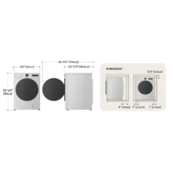 LG Ensemble laveuse sécheuse, Blanc, Chargement frontal