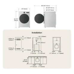 LG Ensemble laveuse sécheuse, Blanc, Chargement frontal