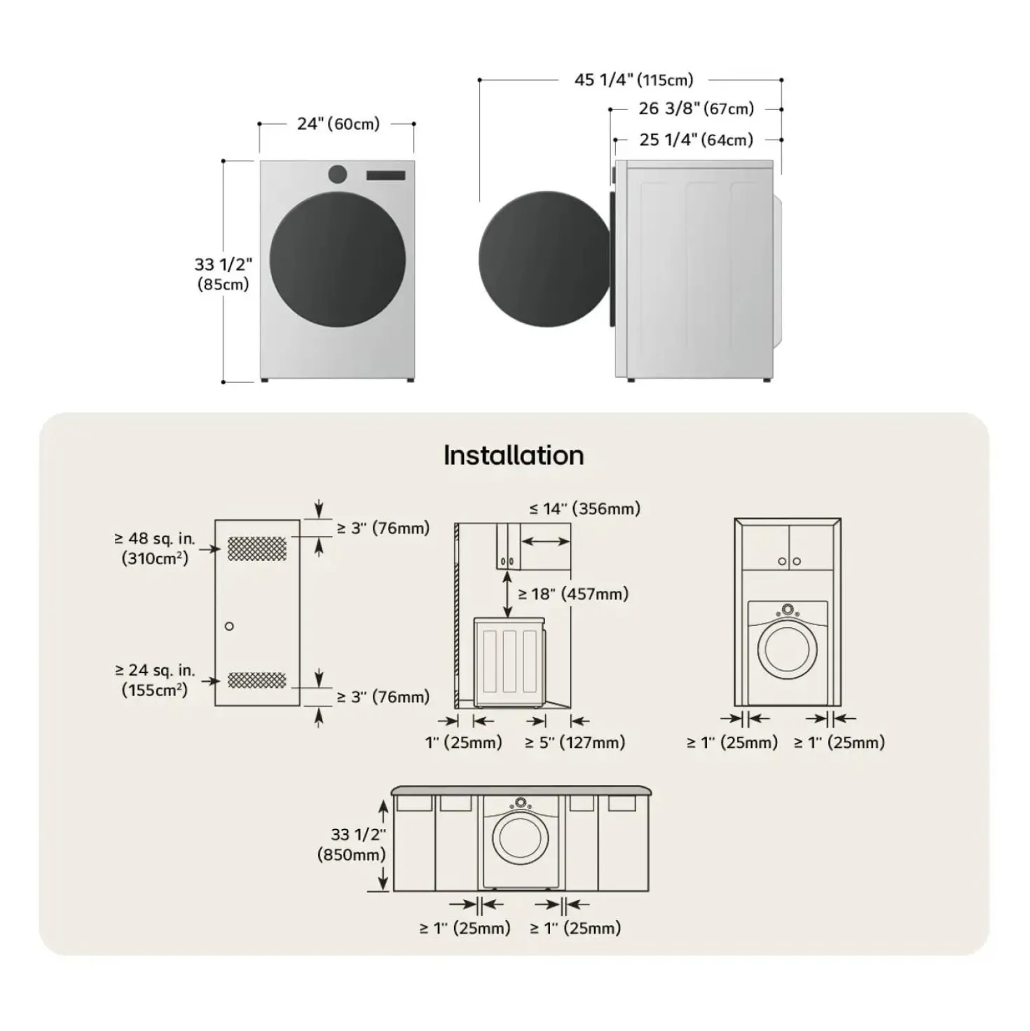 LG Ensemble laveuse sécheuse, Blanc, Chargement frontal