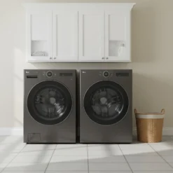 LG Ensemble laveuse sécheuse, Inox noir, Chargement frontal
