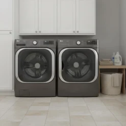 LG Ensemble laveuse sécheuse, Inox noir, Chargement frontal