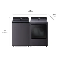 LG Ensemble laveuse sécheuse, Noir, Chargement par le haut