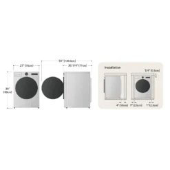 LG Laveuse Chargement frontal Acier graphite 27