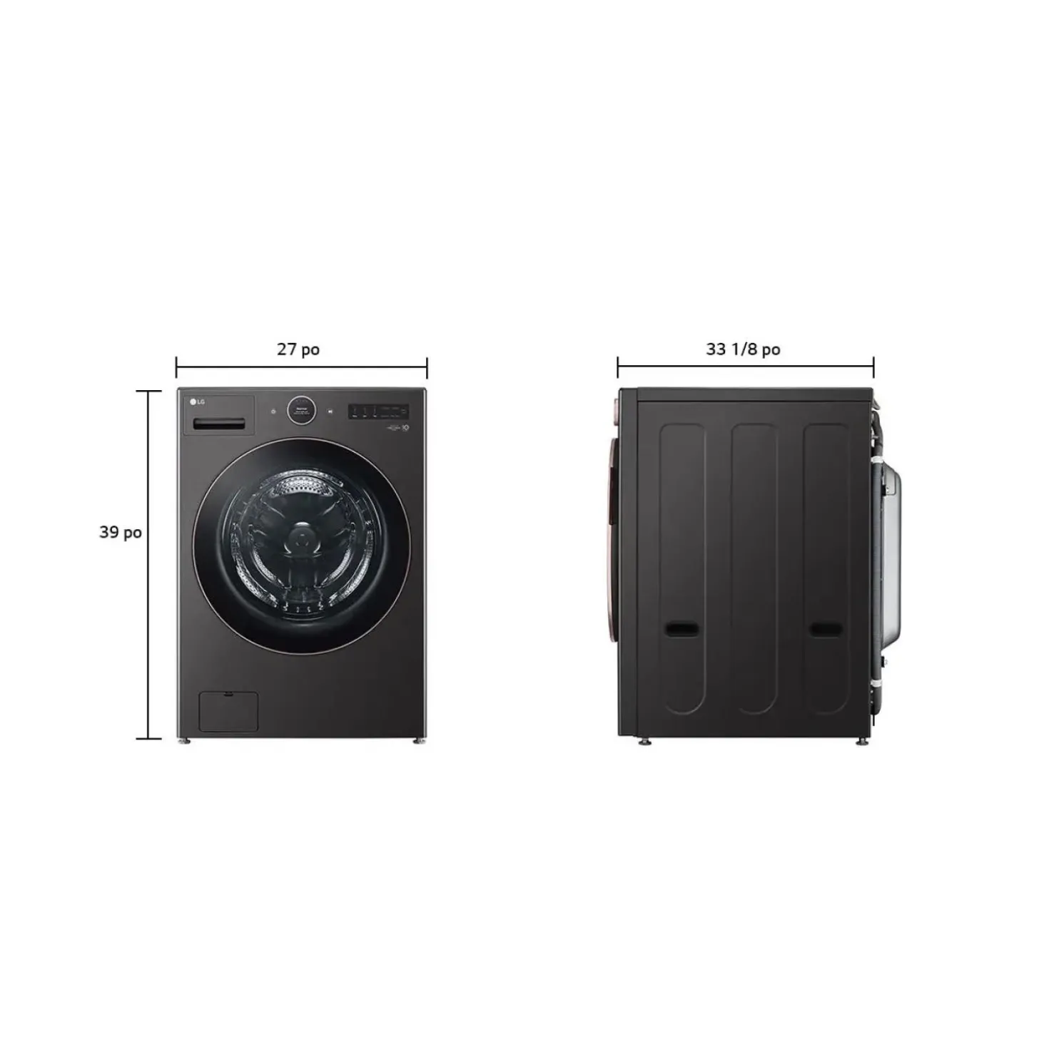 LG Laveuse Chargement frontal Inox Noir 27" - WM6500HBA