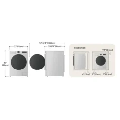 LG Laveuse Chargement frontal Inox Noir 27