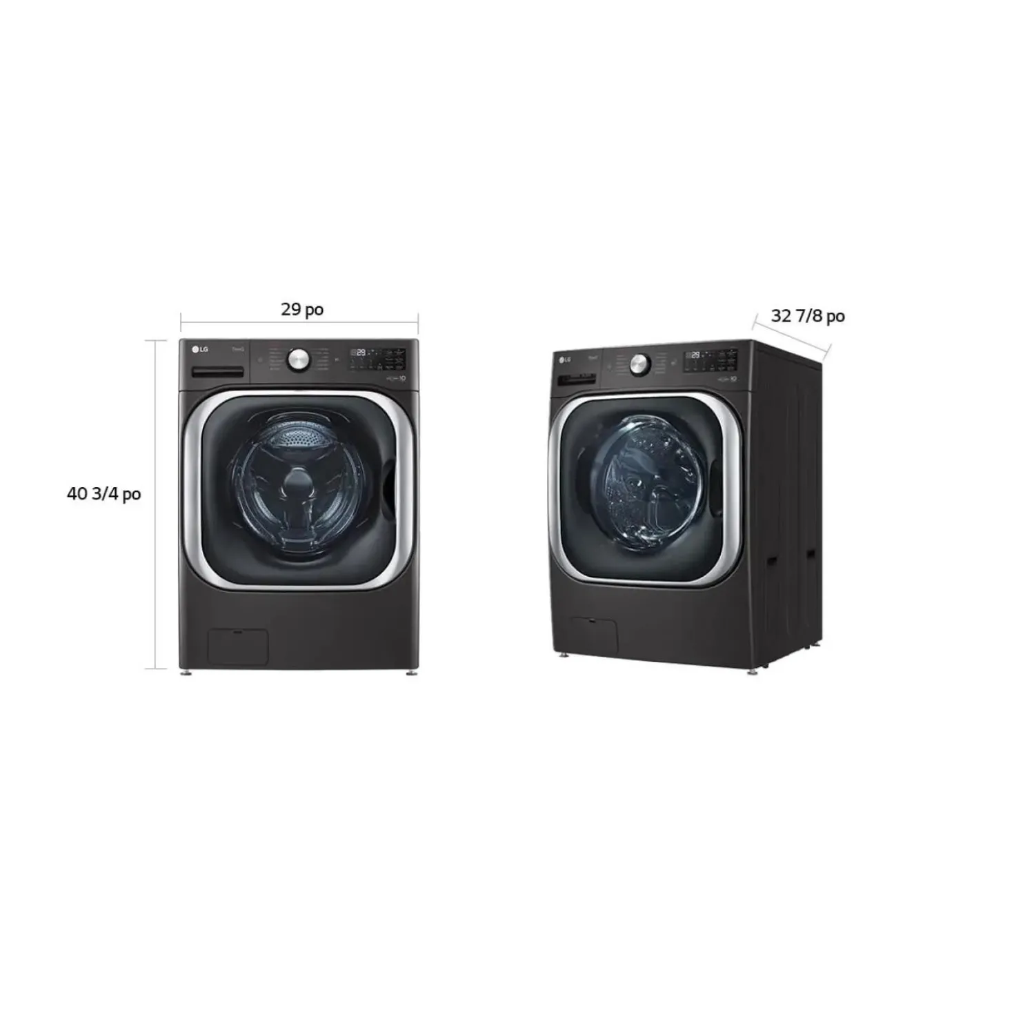 LG Laveuse Chargement frontal Inox Noir 29" - WM8900HBA