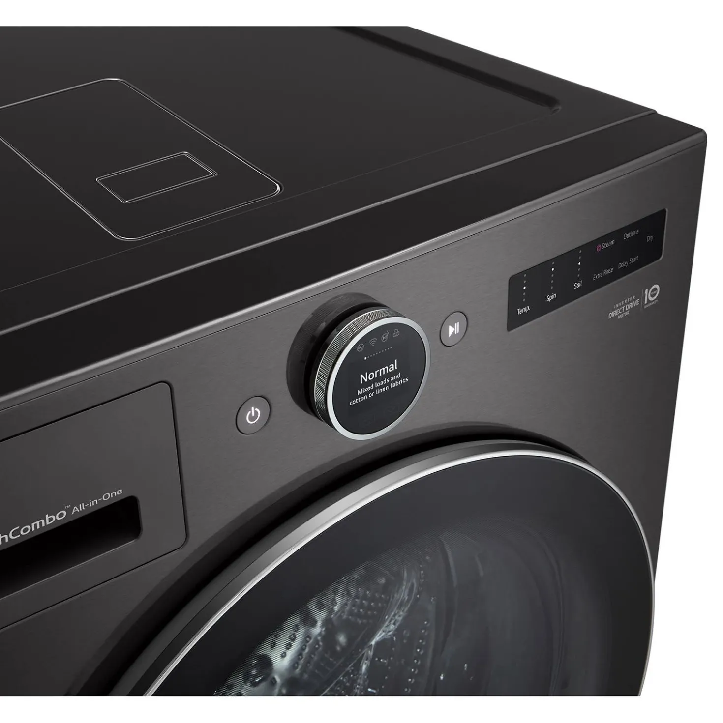 LG Laveuse et sécheuse tout-en-un, Inox Noir, 27", Chargement frontal - WM6998HBA