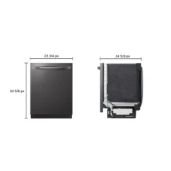 LG Lave-vaisselle Encastré Acier inoxydable noir 24