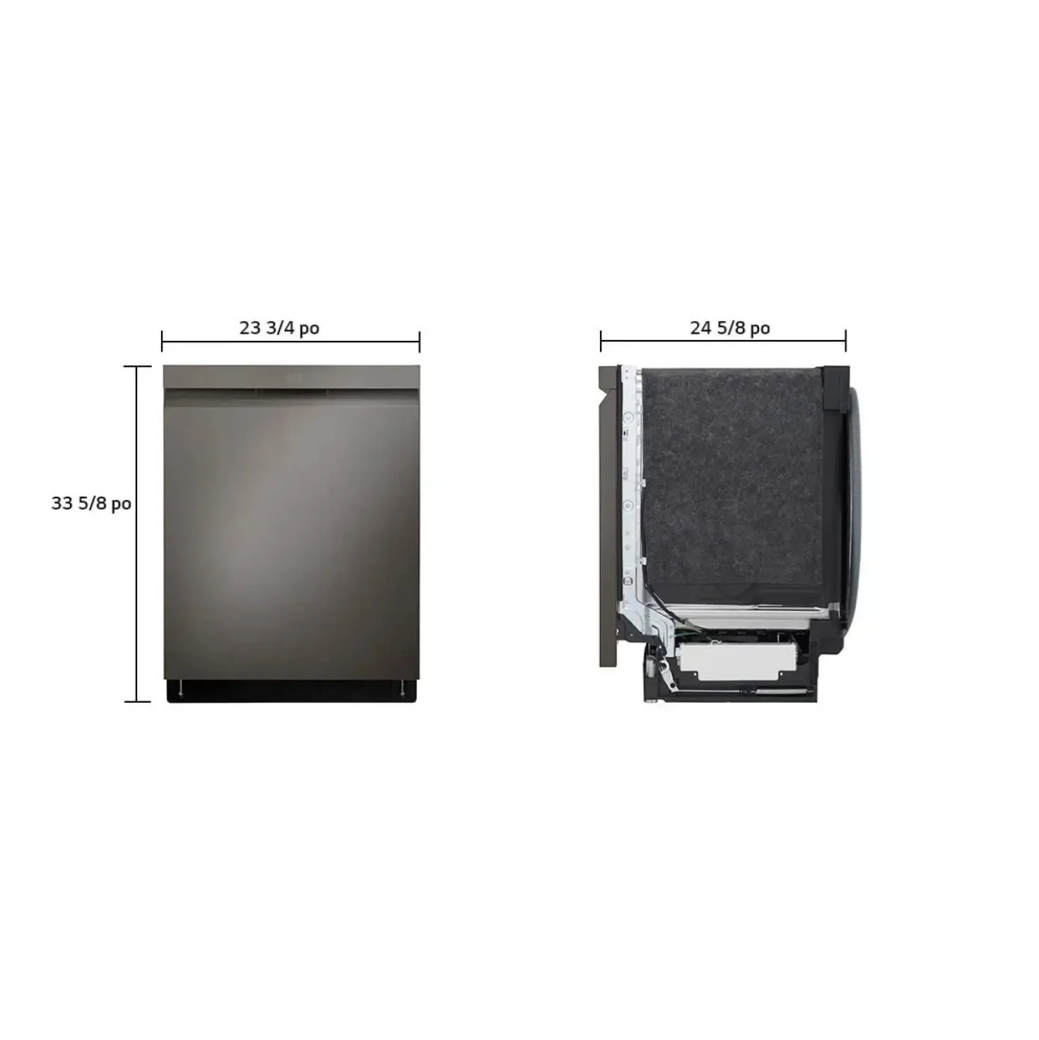 LG Lave-vaisselle Encastré Inox Noir 24" 44dB - LDPS6762D