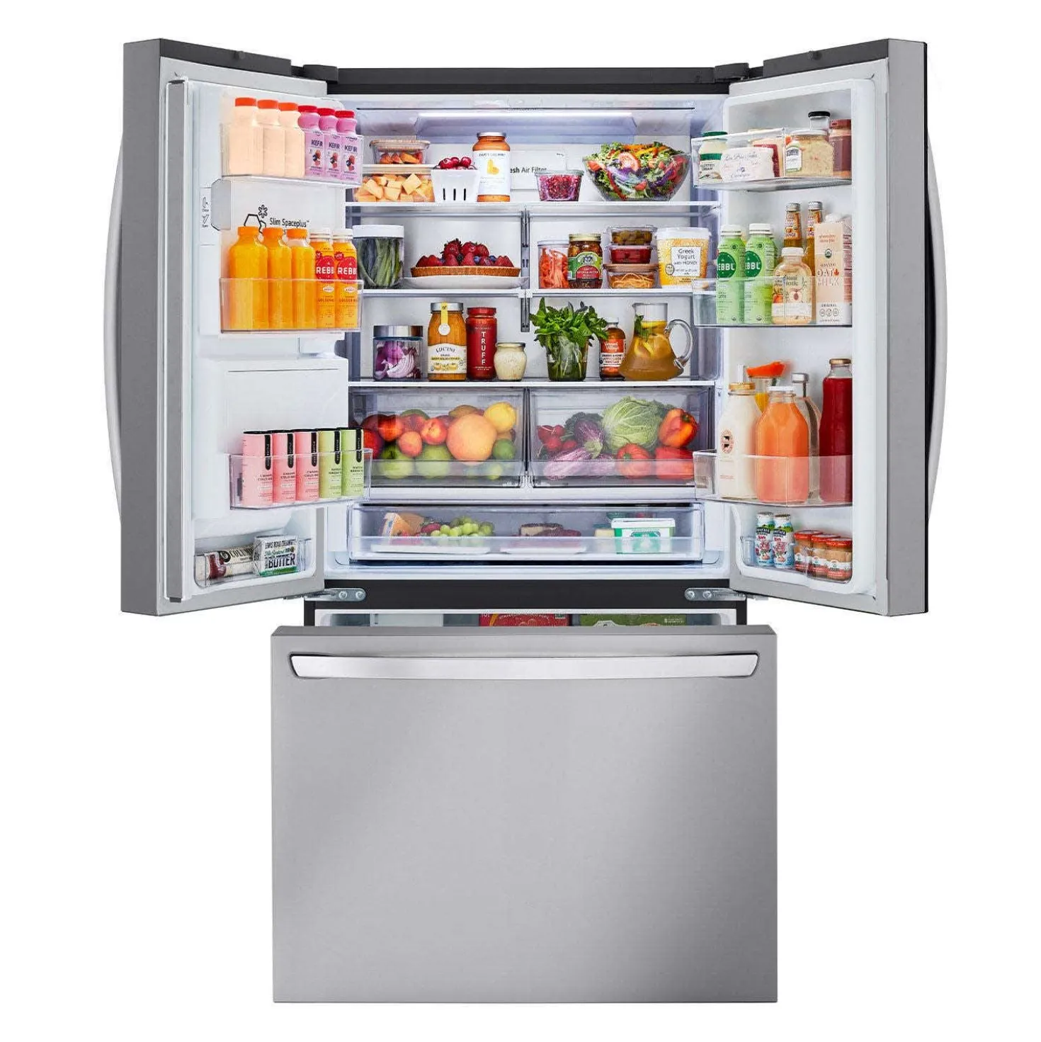 LG Réfrigérateur 26 pi3 36 po Acier inoxydable Congélateur en bas, Portes françaises - LRFXC2606S
