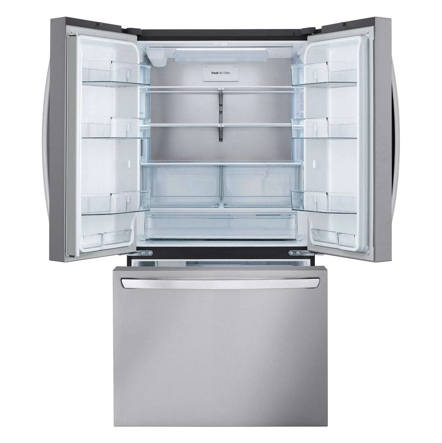 LG Réfrigérateur 27 pi3 36 po Acier inoxydable Congélateur en bas, Portes françaises - LRFLC2706S