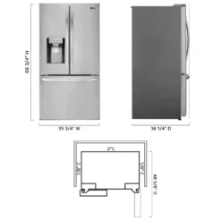 LG Réfrigérateur 28 pi3 36 po Acier inoxydable Portes françaises - LHFS28XBS