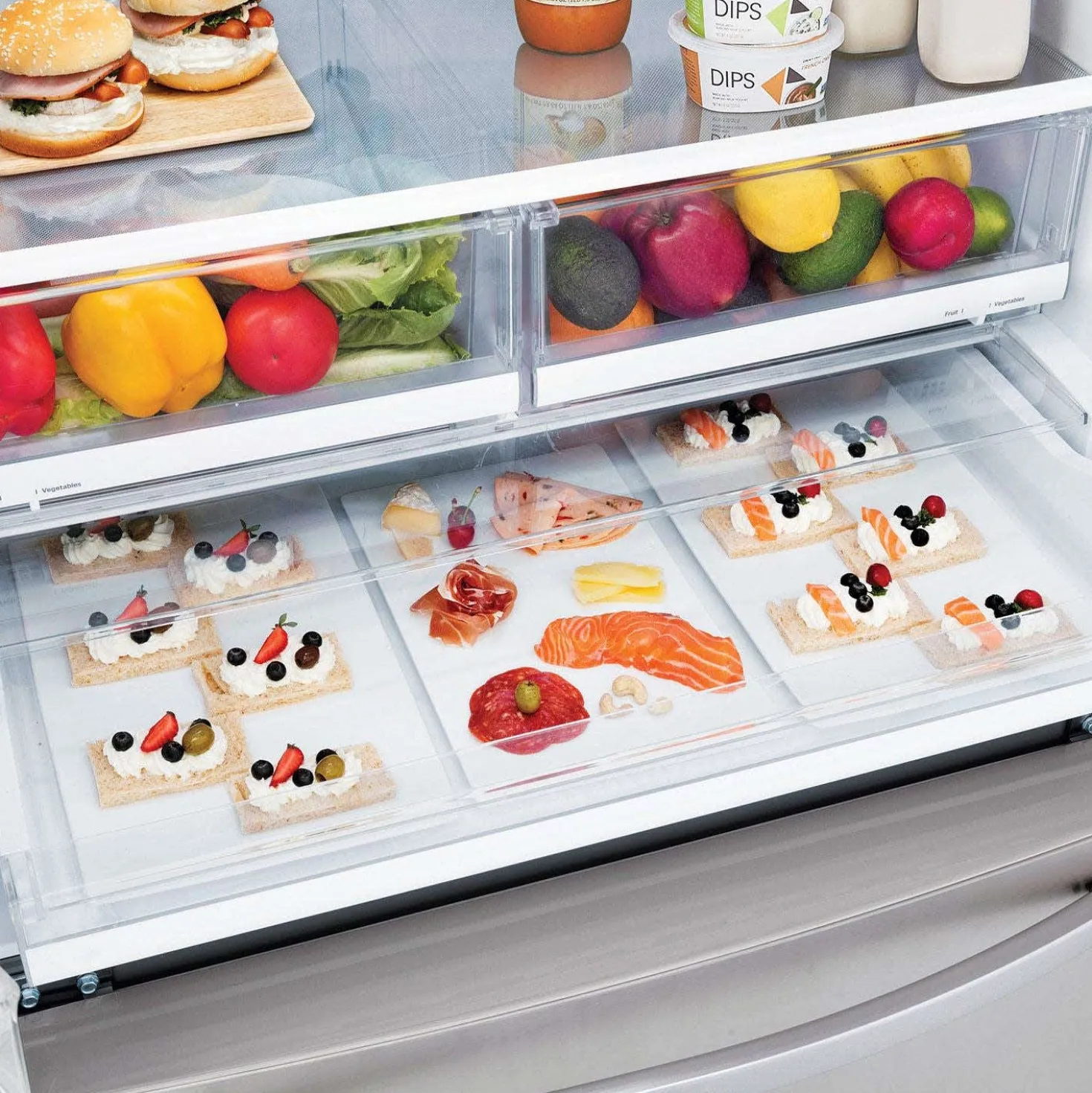 LG Réfrigérateur 28 pi3 36 po Acier inoxydable Congélateur en bas, Portes françaises - LRFS28XBS