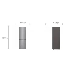 LG Réfrigérateur 12 pi3 24 po Argent platine Congélateur en bas - LBNC12231V