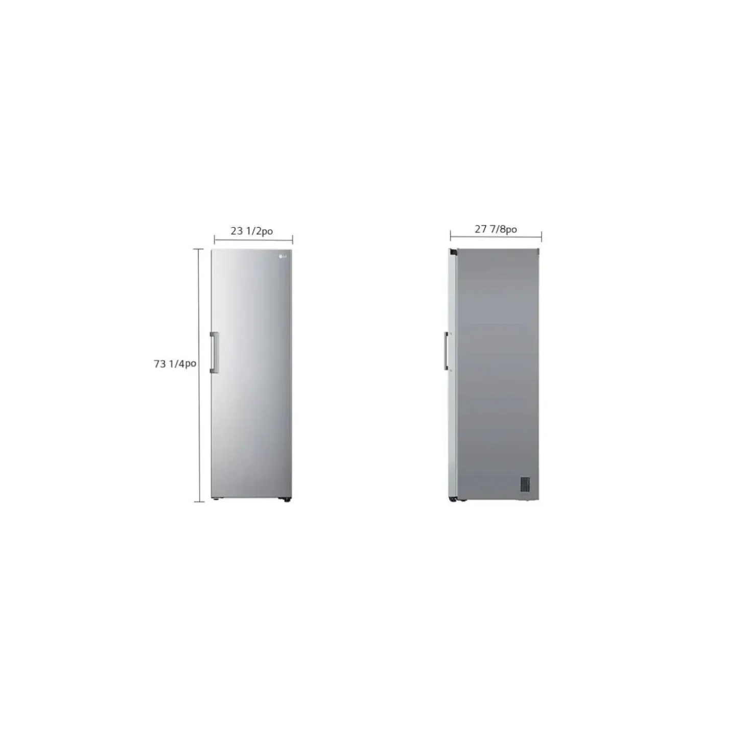 LG Réfrigérateur 13,6 pi3 24 po Argent platine Tout réfrigérateur - LRONC1404V