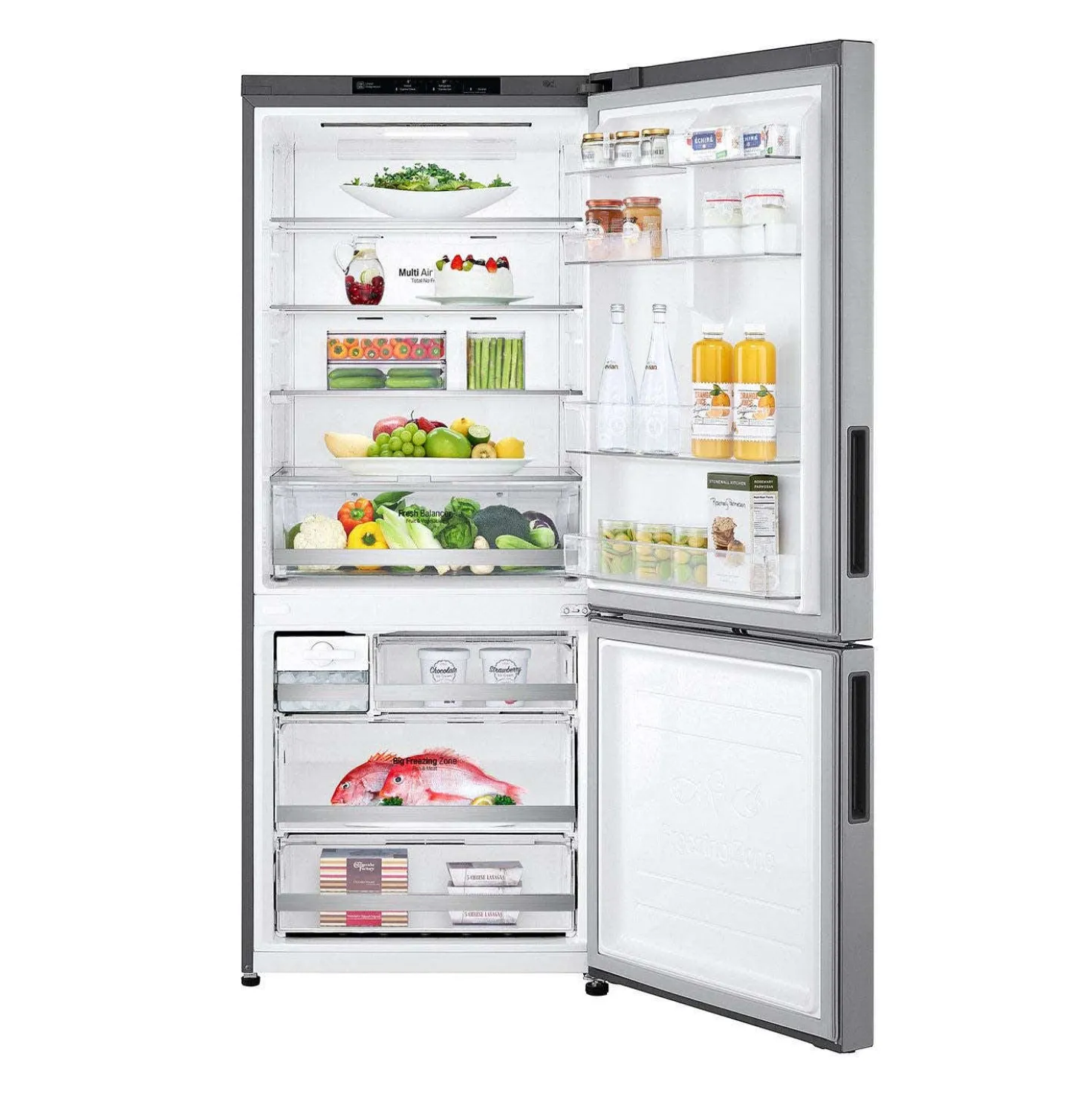 LG Réfrigérateur 15 pi3 28 po Argent platine Congélateur en bas - LBNC15251V