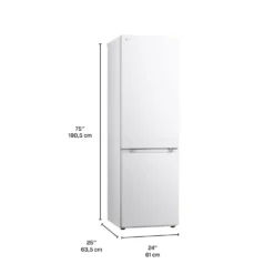 LG Réfrigérateur 12 pi3 24 po Blanc Congélateur en bas - LB12C2000W
