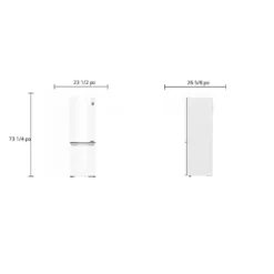 LG Réfrigérateur 12 pi3 24 po Blanc Congélateur en bas - LBNC12231W