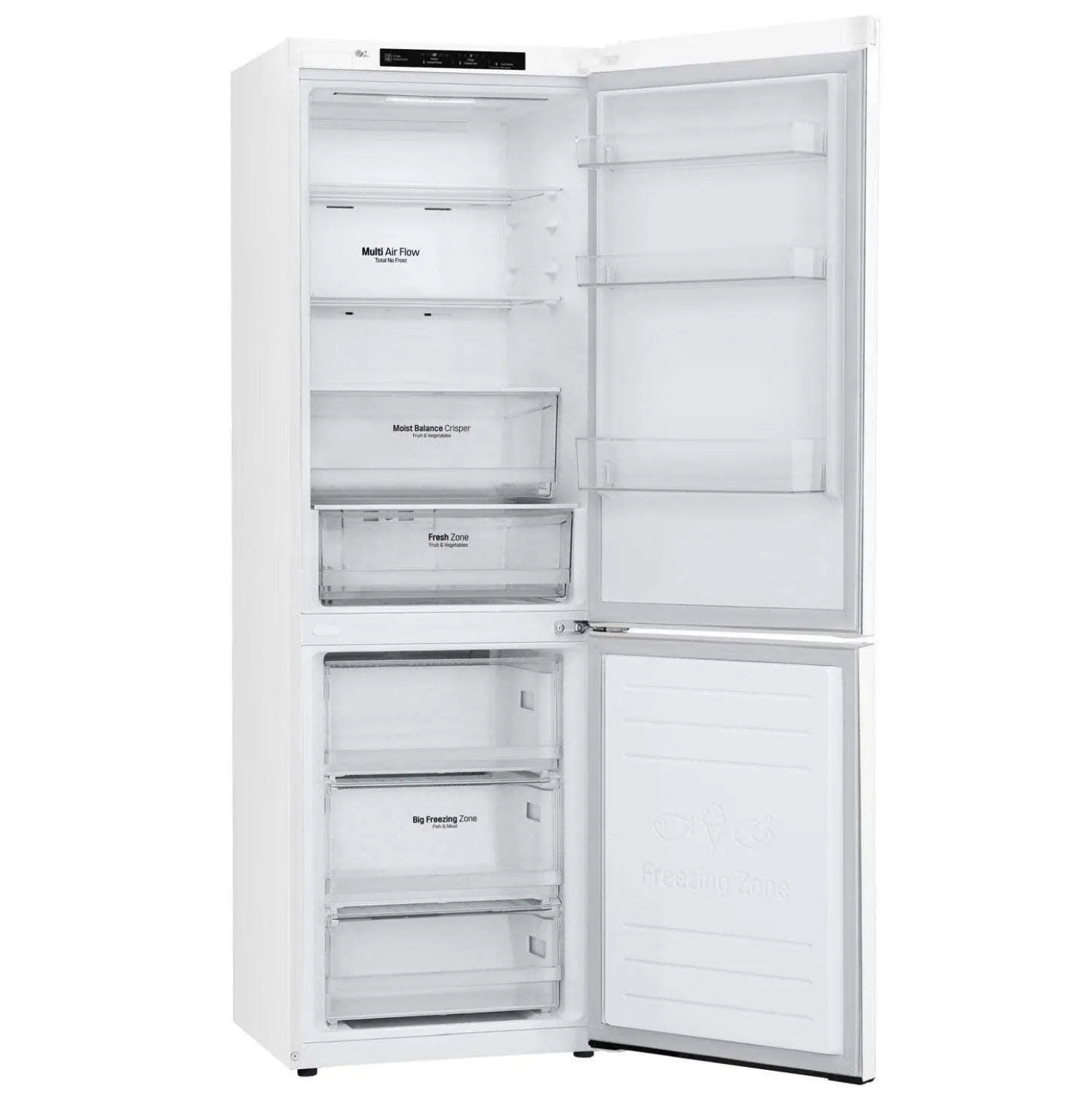LG Réfrigérateur 12 pi3 24 po Blanc Congélateur en bas - LBNC12231W