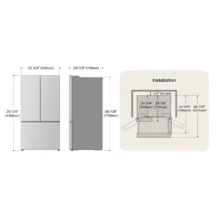 LG Réfrigérateur 26 pi3 36 po Inox Noir Congélateur en bas, Portes françaises - LRYXC2606D