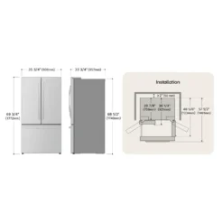 LG Réfrigérateur 28 pi3 36 po Inox Noir Congélateur en bas, Portes françaises - LRFS28XBD