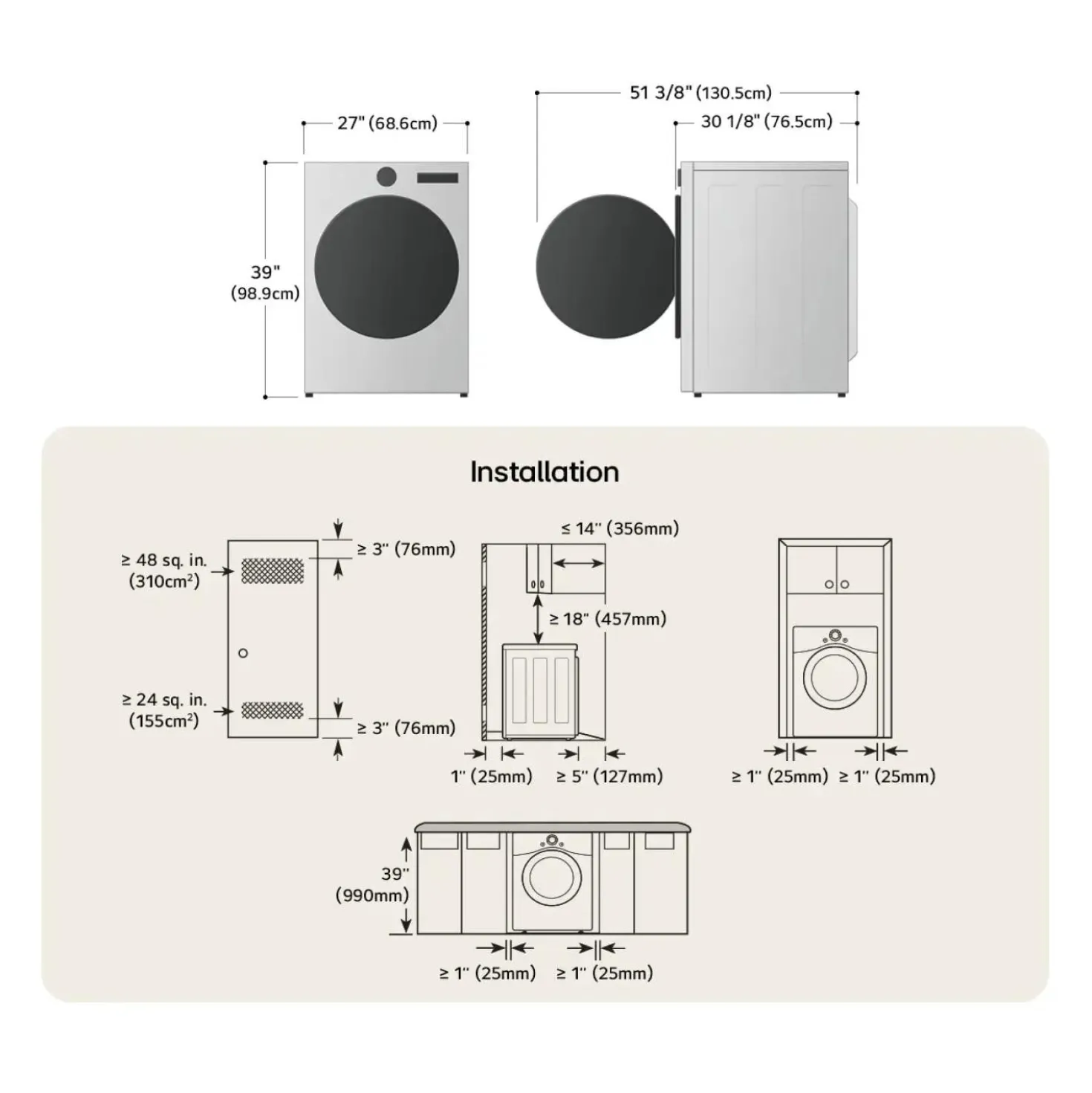 LG Sécheuse Chargement frontal Inox Noir 27" - DLEX6700B