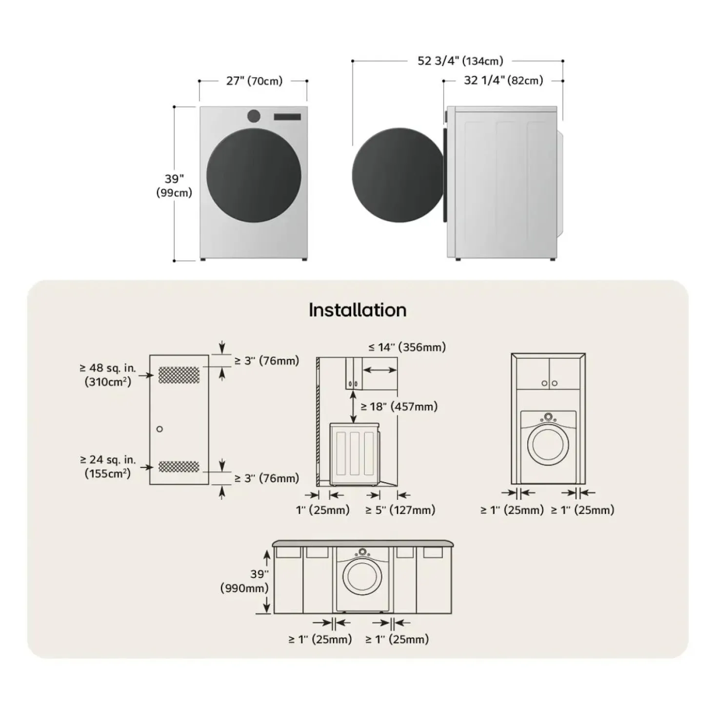 LG SécheuseInox Noir 27" - DLHC6702B