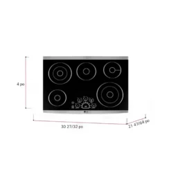 LG STUDIO Plaque de cuisson Vitrocéramique Acier inoxydable 30