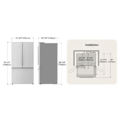 LG STUDIO Réfrigérateur 27 pi3 36 po Blanc Portes françaises - SRFB27W3