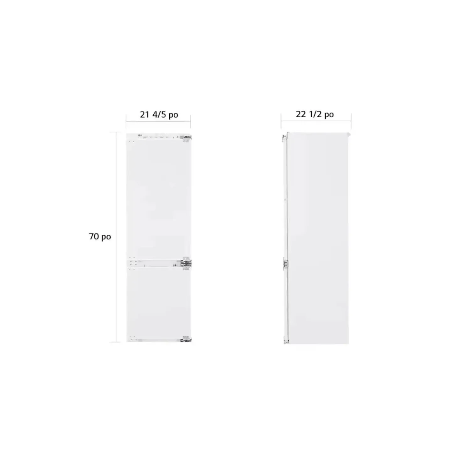 LG STUDIO Réfrigérateur 9 pi3 22 po Blanc Congélateur en bas - LSBNC1021P