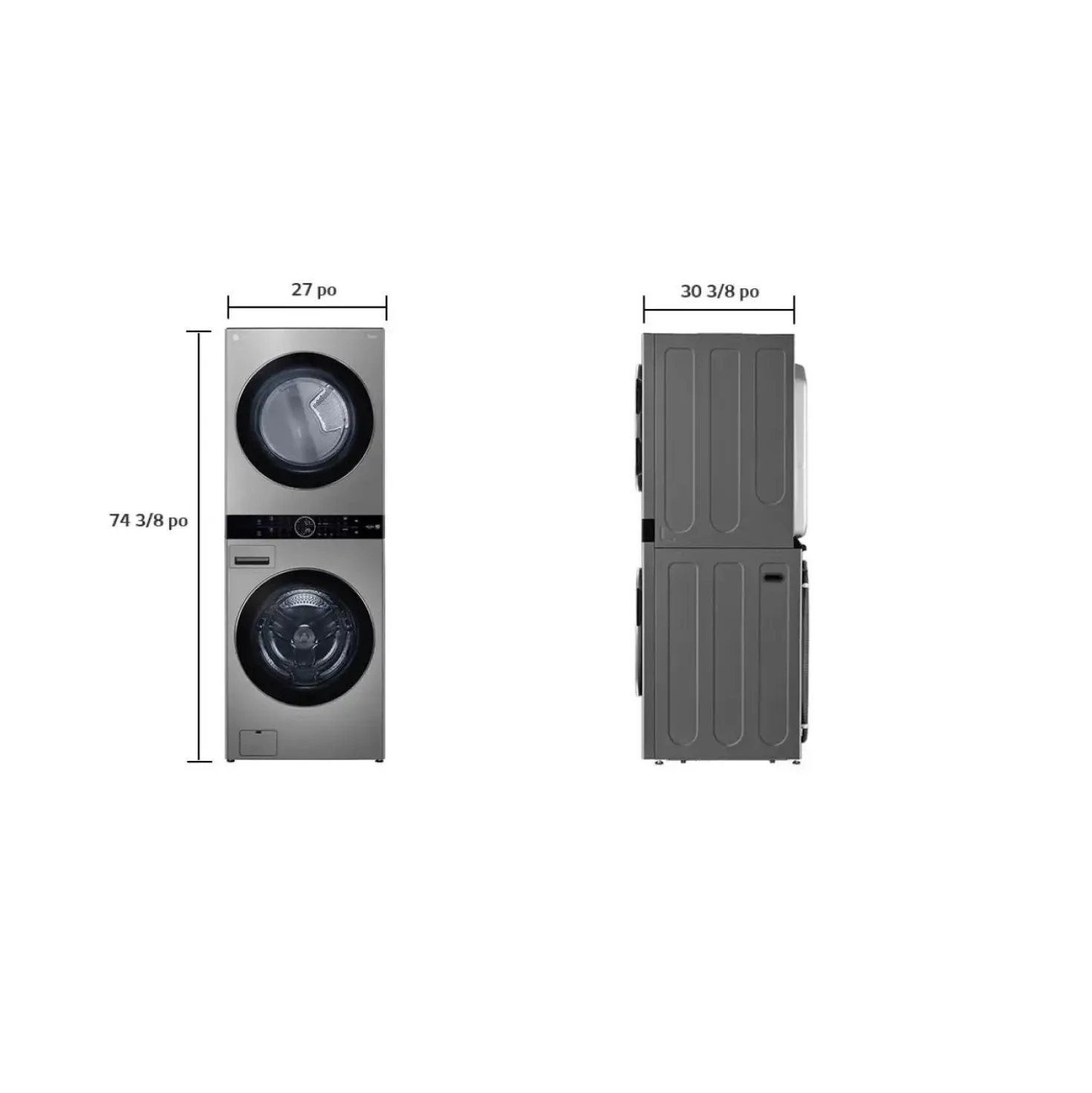 LG Tour de lavage, Acier inoxydable, 27", Chargement frontal - WKEX200HVA