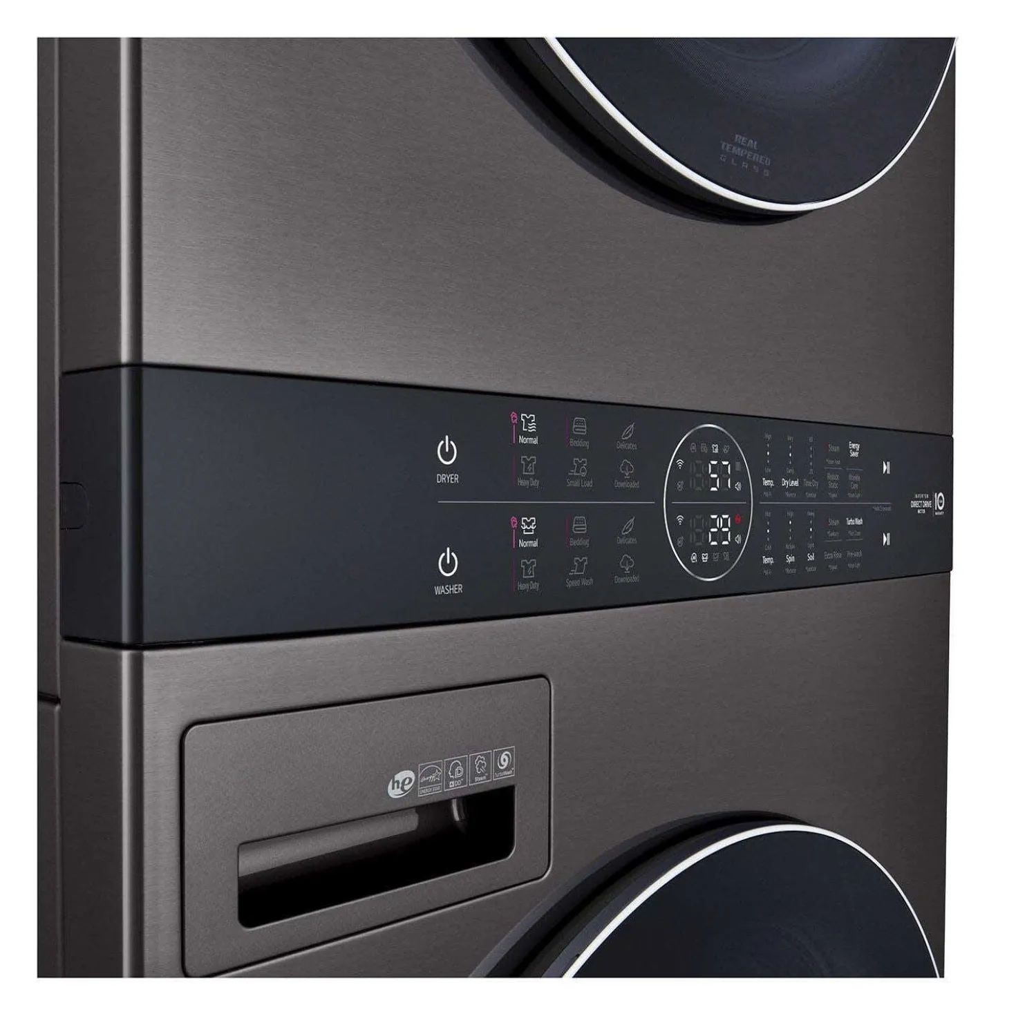 LG Tour de lavage, Acier noir, 27", Chargement frontal - WKEX200HBA