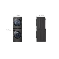 LG Tour de lavage, Acier noir, 27
