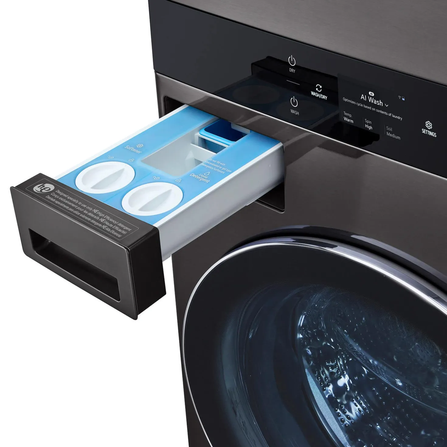 LG Tour de lavage, Acier noir, 27", Chargement frontal - WKEX300HBA