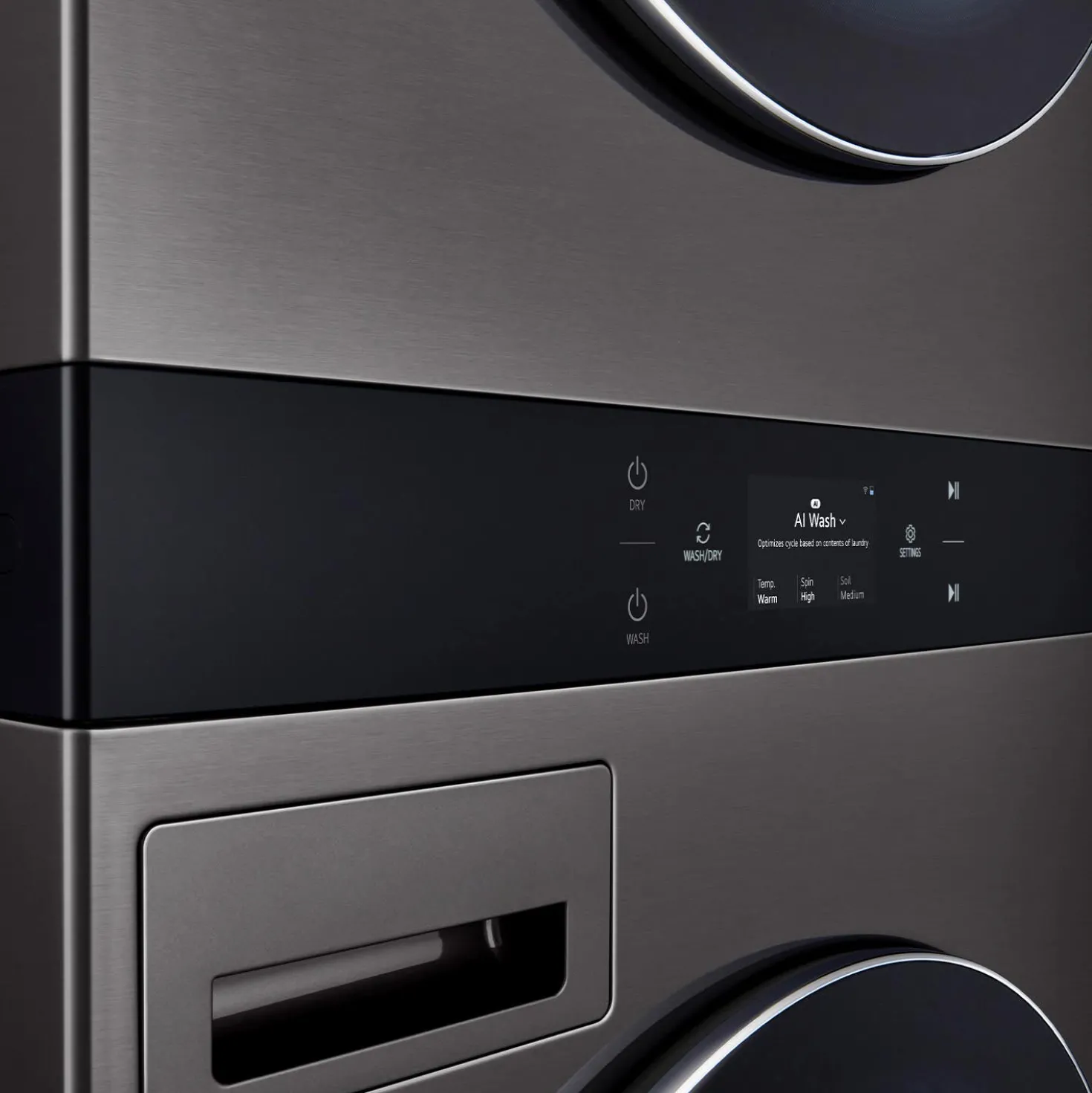 LG Tour de lavage, Acier noir, 27", Chargement frontal - WKEX300HBA