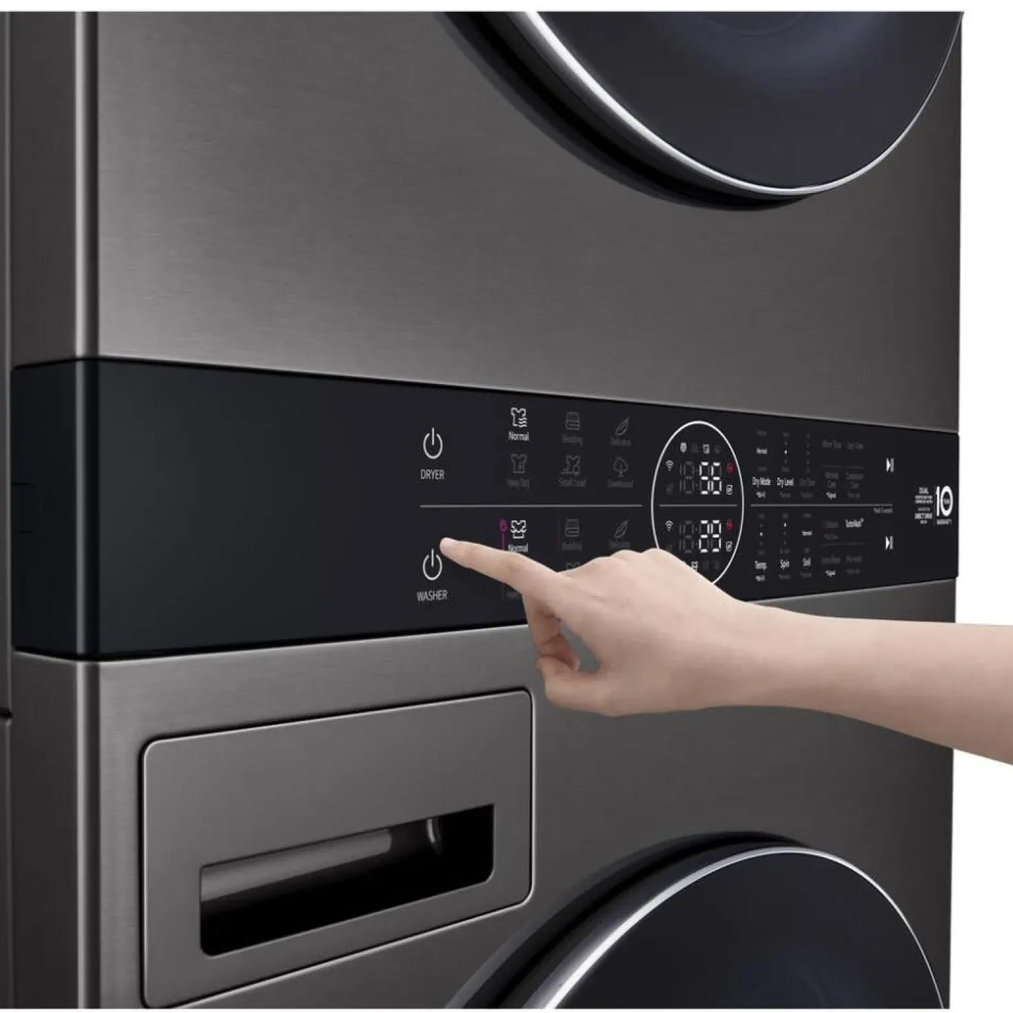 LG Tour de lavage, Acier noir, 27", Chargement frontal - WKHC252HBA