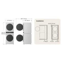 LG Tour de lavage, Blanc, 24