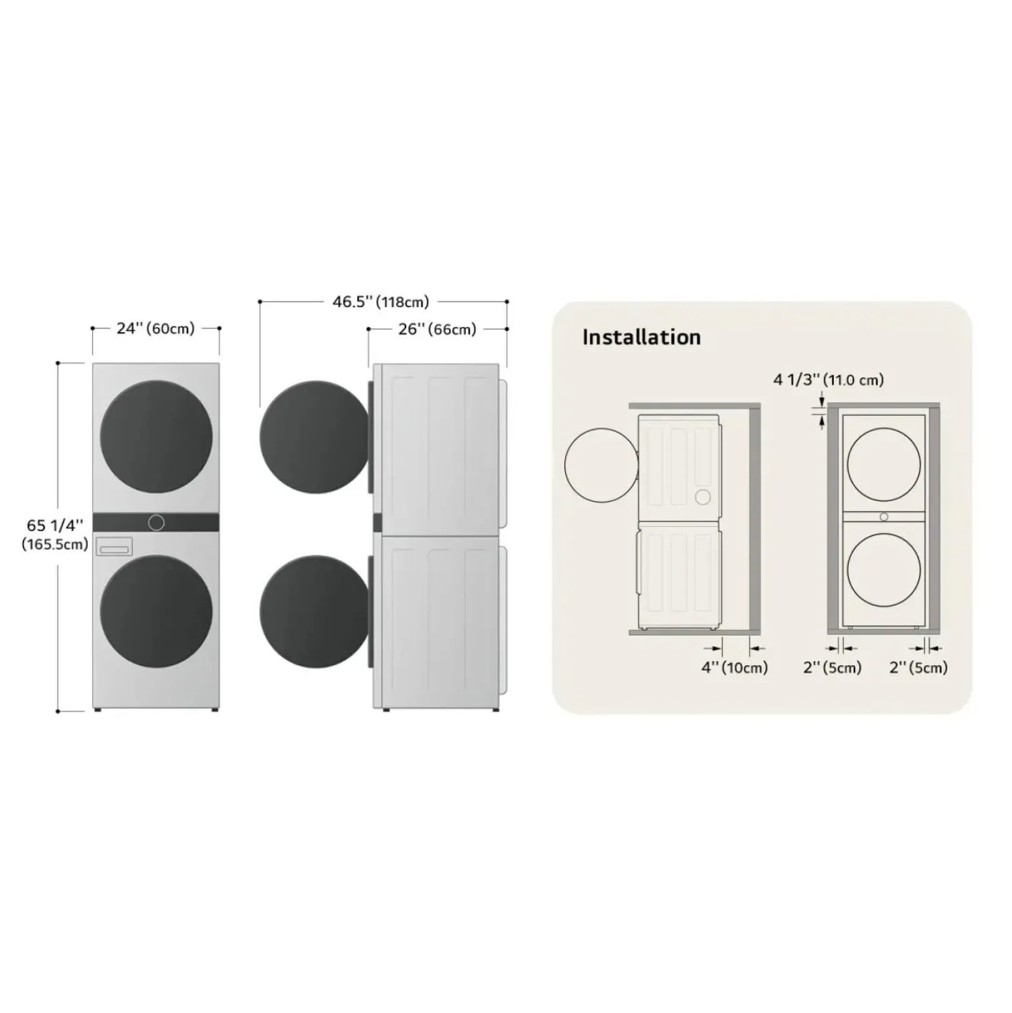 LG Tour de lavage, Blanc, 24", Chargement frontal - WKHC152HWA