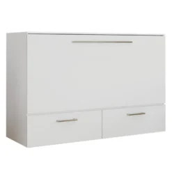 Lit cabinet queen avec matelas 6,5 po - blanc