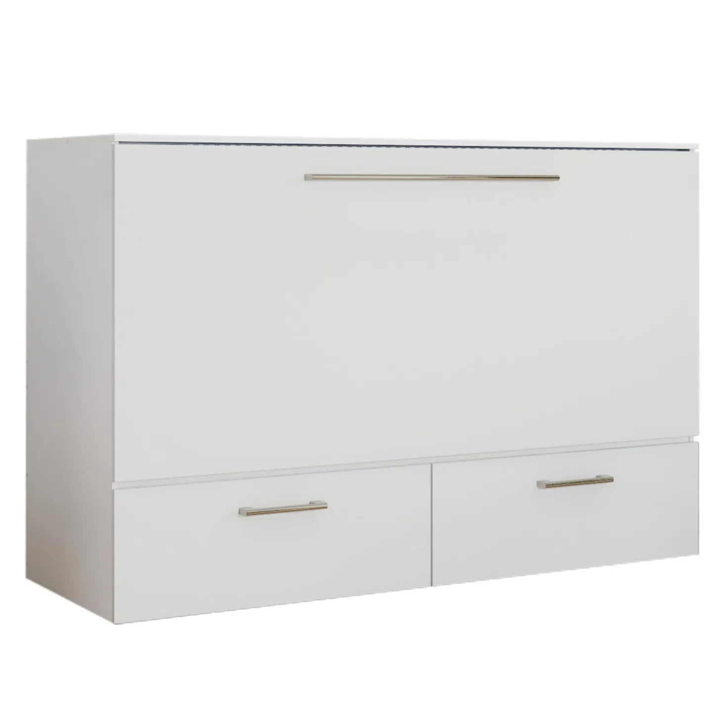 Lit cabinet queen avec matelas 6,5 po - blanc