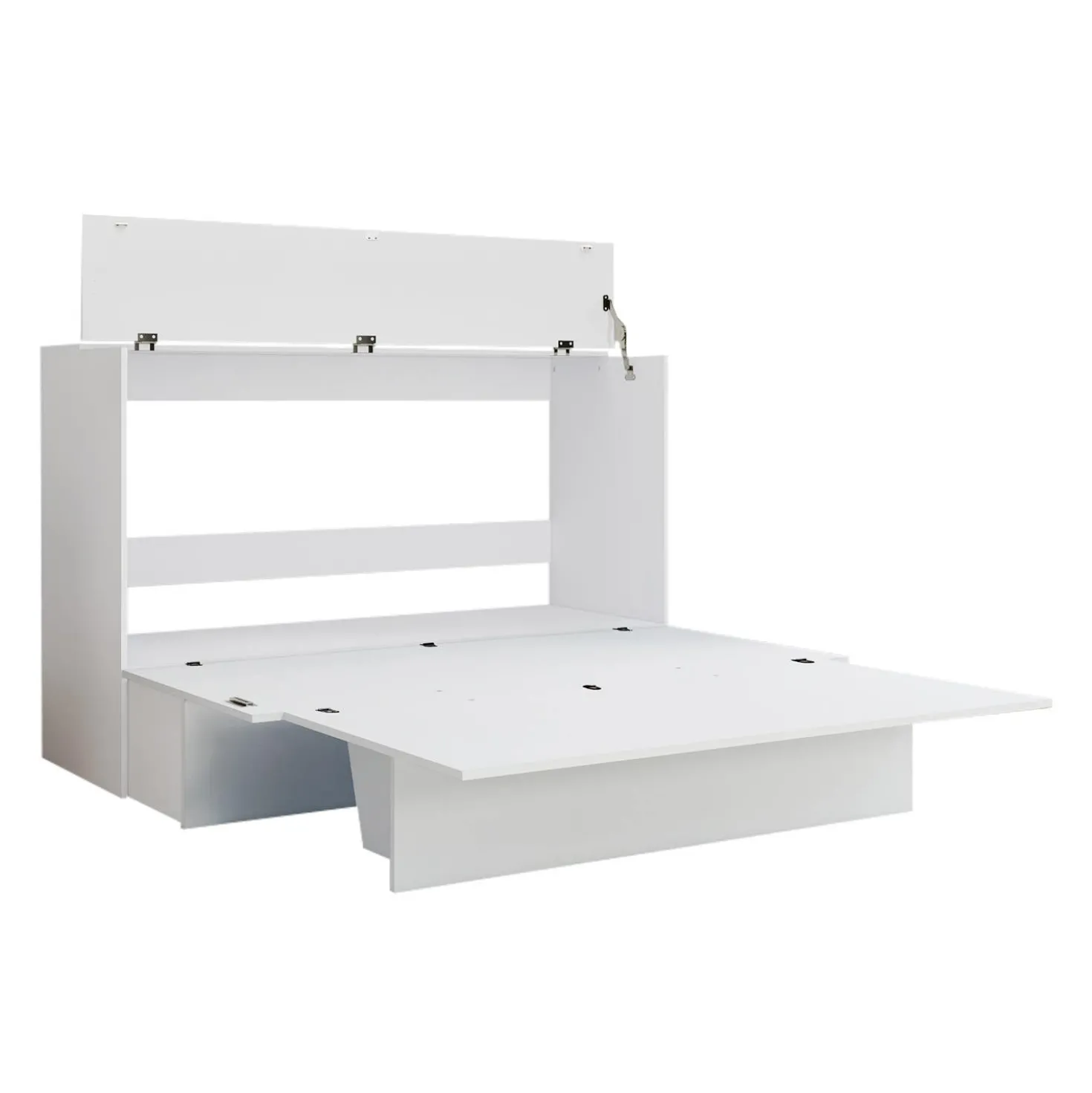 Lit cabinet queen avec matelas 6,5 po - blanc