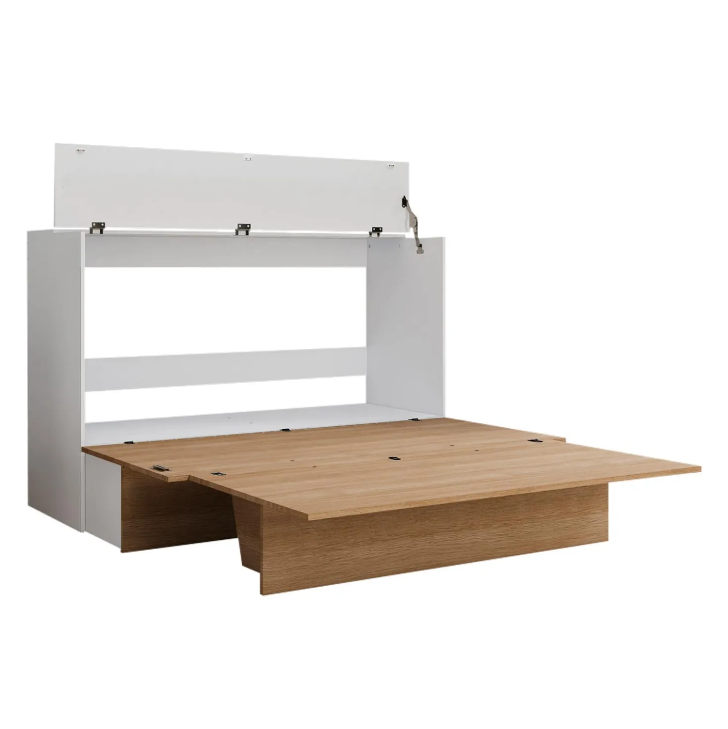 Lit cabinet queen avec matelas 6,5 po - brun