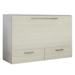 Lit cabinet queen avec matelas 6,5 po - gris