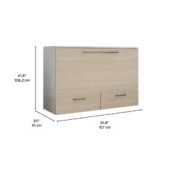 Lit cabinet queen avec matelas 6,5 po - gris