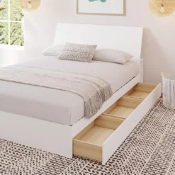 Lit double avec rangement 3 tiroirs (54") - Nexera