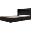 Lit double avec rangement 3 tiroirs et tête de lit (54") - Nexera